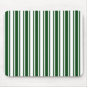 Dark green and white candy stripes mouse pad
