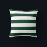 Dark Green and White Stripes Cushion<br><div class="desc">Dark Green and White Stripes</div>