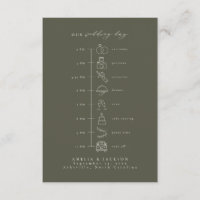 Dark Green and White Wedding Timeline With Icons