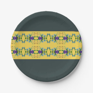 Dark Green And Yellow Paper Plate