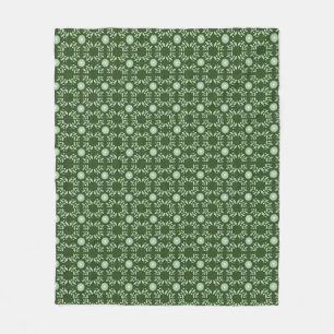 Dark Green Aztec Leaf Pattern Blanket