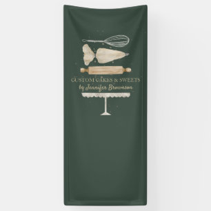 Dark Green Baking Cooking Utensil Banner