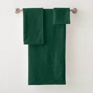 Dark green bath towel set