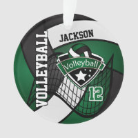 Dark Green, Black and White Volleyball  🏐❤