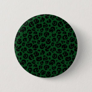 Dark Green Black Leopard Print 6 Cm Round Badge