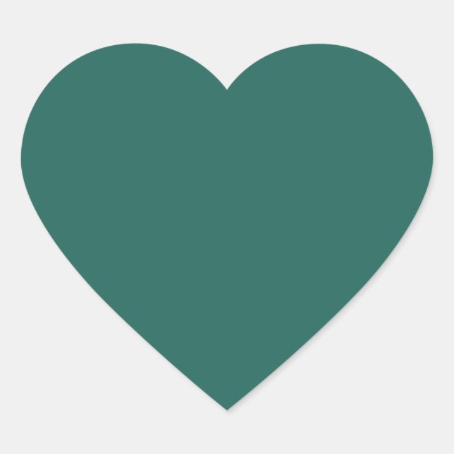  Dark green blue(solid colour)  Heart Sticker (Front)