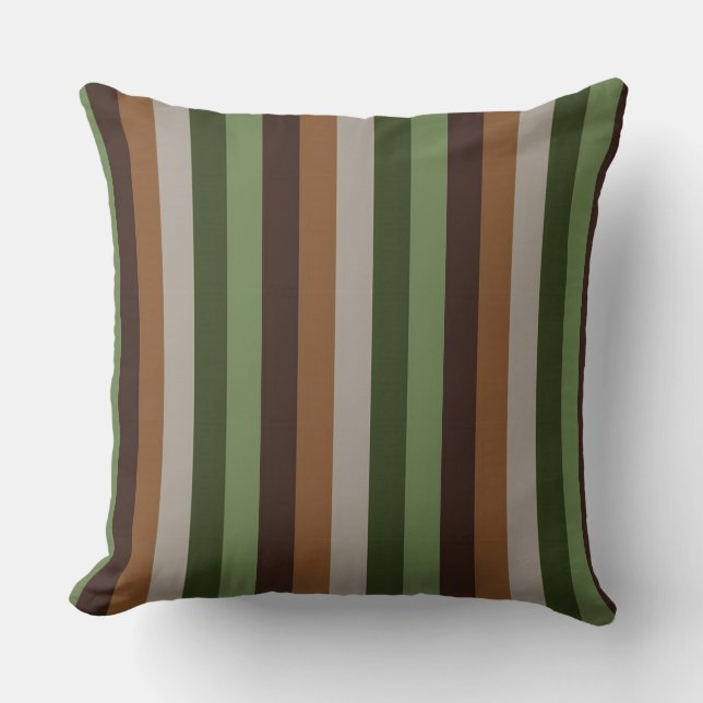 Dark Green/Brown Multi Designer Reversible Pillow (Front)