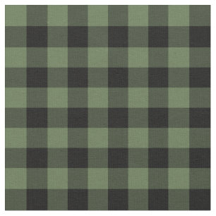 Dark Green Buffalo Check Plaid Fabric