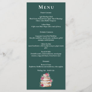 Dark Green, Burgundy & Blush Boho  Menu