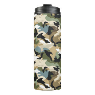 Dark Green Camouflage Thermal Tumbler