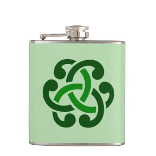 Dark Green Celtic Knot Hip Flask