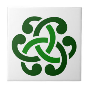 Dark Green Celtic Knot Tile