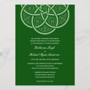 Dark Green Celtic Knot Wedding Invitations