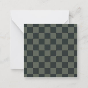 Dark Green Chequerboard Card