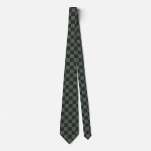 Dark Green Chequerboard Tie