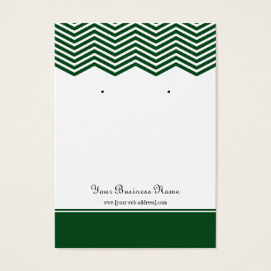 Dark Green Chevron Custom Earring Display Card