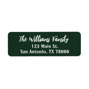 Dark Green Christmas Return Address