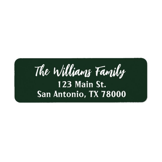 Dark Green Christmas Return Address (Front)