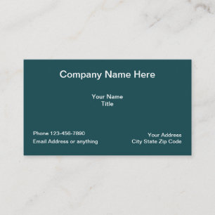 Dark Green Classic Layout Business Card
