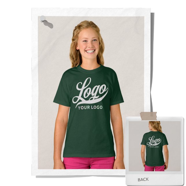 Dark Green Company Logo Swag Business Kids Girls T-Shirt (Creator Uploaded)