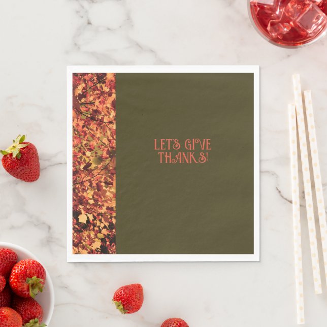 Dark Green Dinner Autumn  Happy Thanks giving  Napkin (Insitu)