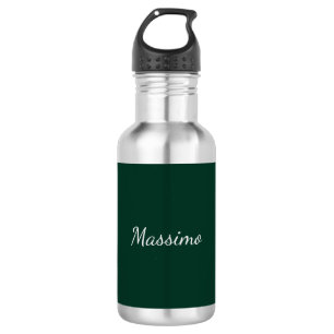 Dark Green Elegant Casual Own Name Handwriting 532 Ml Water Bottle