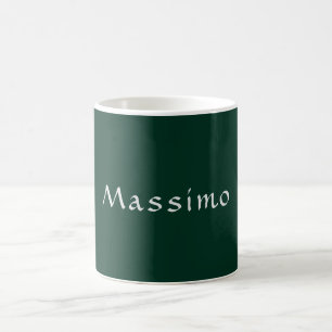 Dark Green Elegant Casual Own Name Handwriting Coffee Mug