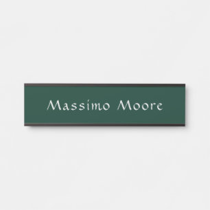 Dark Green Elegant Casual Own Name Handwriting Door Sign
