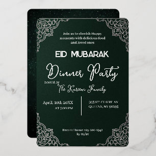 Dark Green elegant EID MUBARAK Invitation