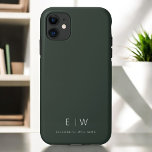 Dark Green Elegant Modern Minimalist Monogram Name Case-Mate iPhone Case<br><div class="desc">Elevate your smartphone with our Classic Elegant Modern Minimalist Monogram Name iPhone Case. This meticulously designed case combines timeless sophistication with contemporary minimalism. Crafted to perfection, it not only protects your device but also adds a touch of personalised style. The monogram and name customisation options make it uniquely yours, adding...</div>