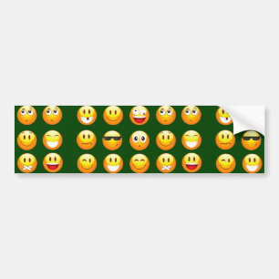 dark green emoji bumper sticker