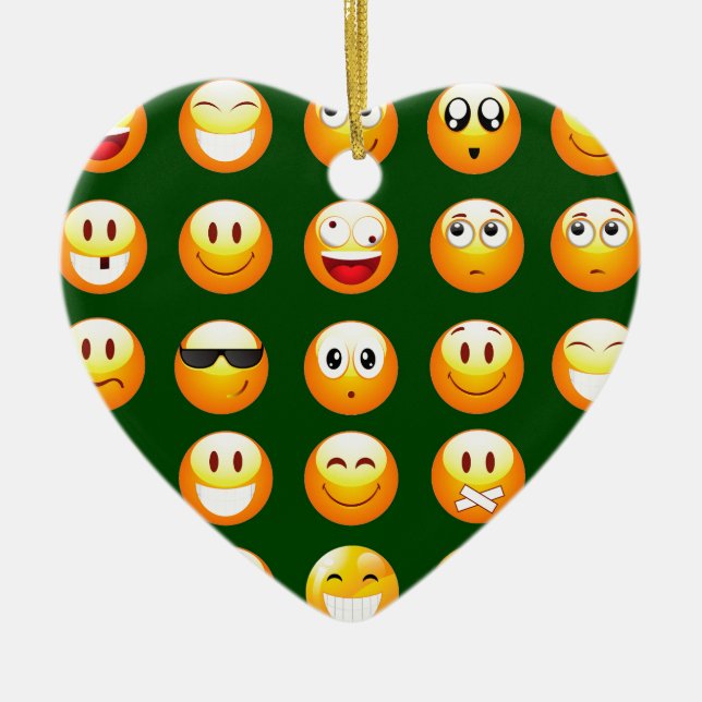 dark green emoji ceramic tree decoration (Front)