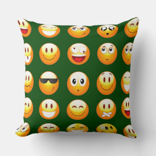 dark green emoji cushion