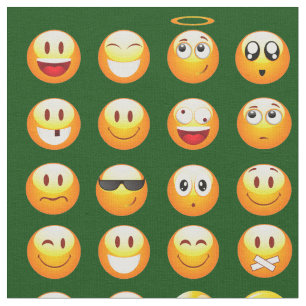 dark green emoji fabric