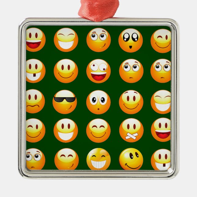 dark green emoji metal tree decoration (Front)