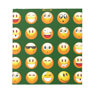 dark green emoji notepad