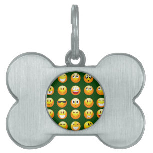 dark green emoji pet ID tag