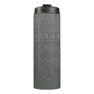 dark green fabric with khaki stitched her seam clo thermal tumbler