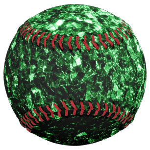 Dark green faux glitter sparkles bling softball