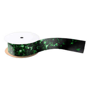 Dark green faux glitter sparkles satin ribbon