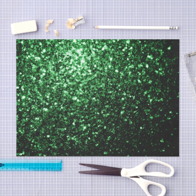 Dark green faux glitter sparkles tissue paper (Craft)