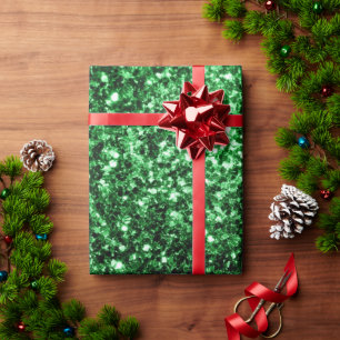 Dark green faux glitter sparkles wrapping paper