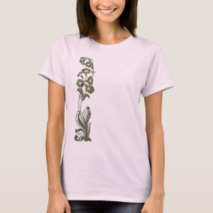 Dark Green Flowers (Front and back) T-Shirt
