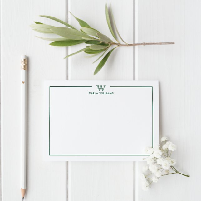 Dark Green Formal Classic Family Monogram Minimal Card (Creator Uploaded)