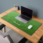 Dark green Geometric Mesh Pattern monogram Desk Mat<br><div class="desc">Monogram Personalise with your custom initial and name. Unique cool desk mat for his office,  room,  work,  man cave,  gaming room.. 
Green Gradient Geometric Mesh Pattern. Subtle modern design Elegant and cool Triangle geometric mesh gradient.</div>