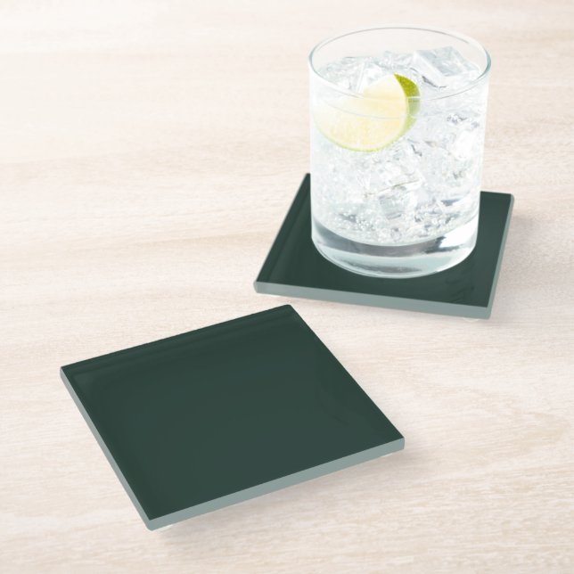 Dark Green Glass Coaster (Angled)