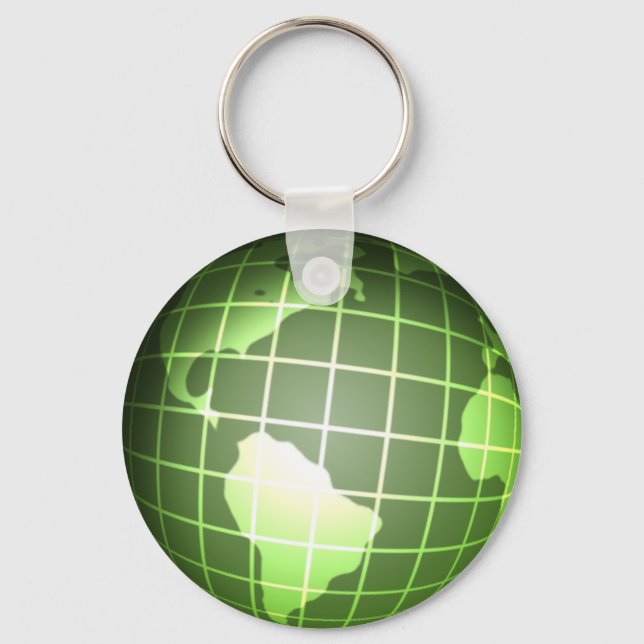 Dark Green Globe Key Ring (Front)