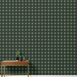 Dark Green & Gold Mandala, Elegant Wallpaper