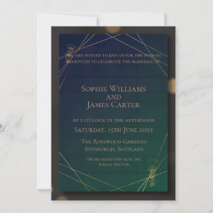 Dark Green Gold Stag Evening Invitation Scottish