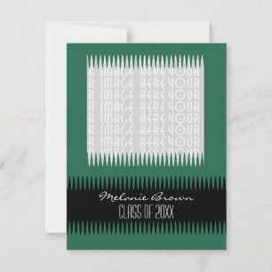 Dark Green Graduation Invitation